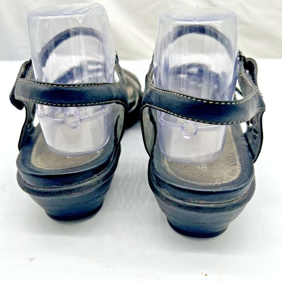 Dansko Sandals Ankle Strap Strappy Black Leather Open Toe Heel Size 41 - US 10.5 - Picture 12 of 16